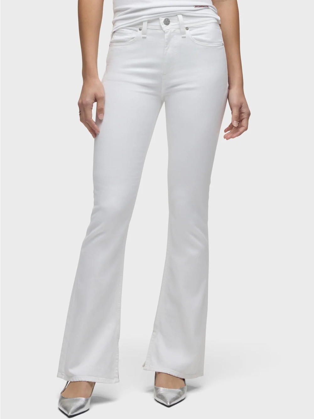 Hudson Jeans Barbara High-Rise White Bootcut Jean